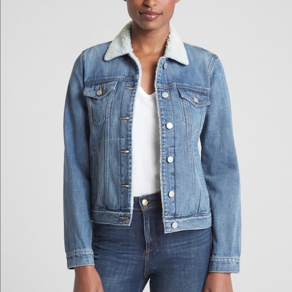 gap jean jacket sherpa